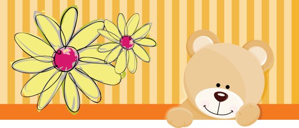 泰迪熊花旗图片下载