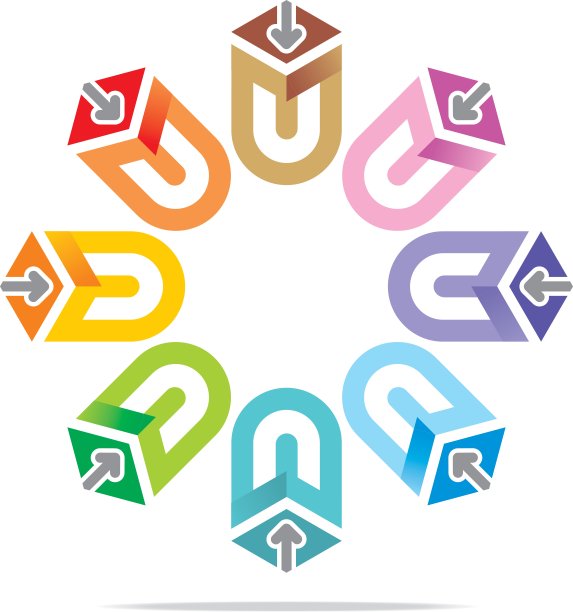 色彩丰富的元素线条设计图片下载