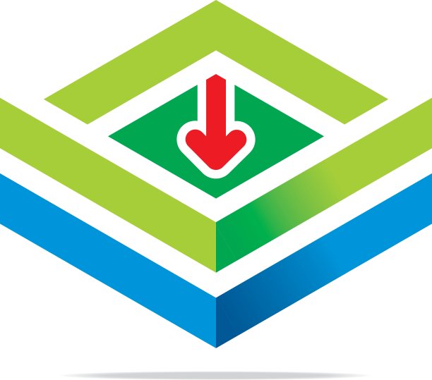 六边形箭头图标抽象图片下载