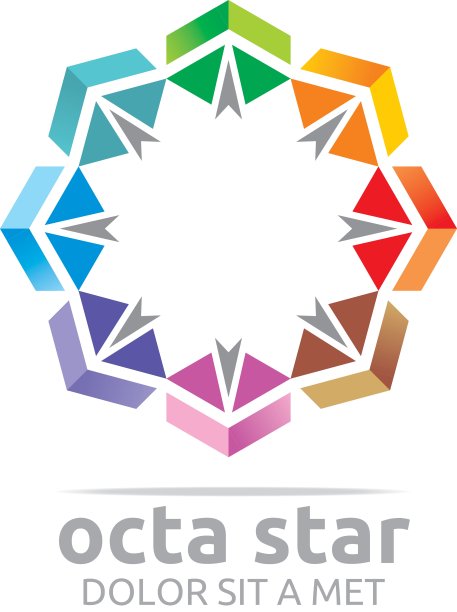 八角箭头设计元素符号图标图片下载