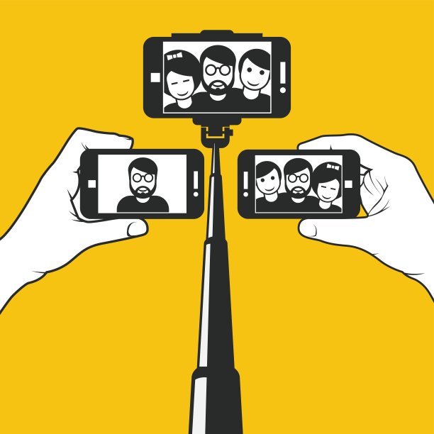 用手机自拍手握单脚架图片下载