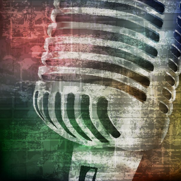 带有麦克风的抽象垃圾背景图片下载