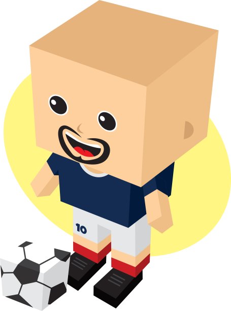 卡通的足球运动员图片下载