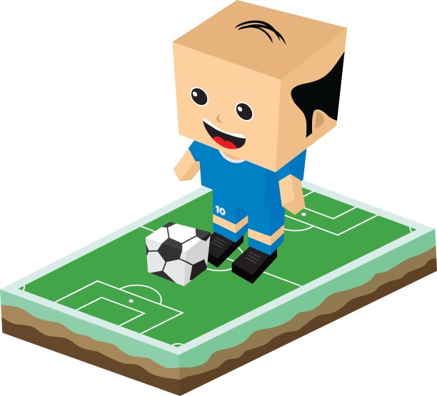 卡通的足球运动员图片下载