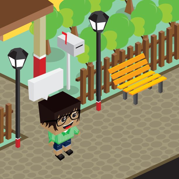 卡通生活等距主题图片下载