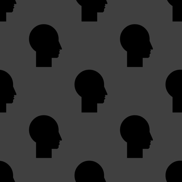 男子剪影简介图片网络图标。平面设计。无缝模式。图片下载