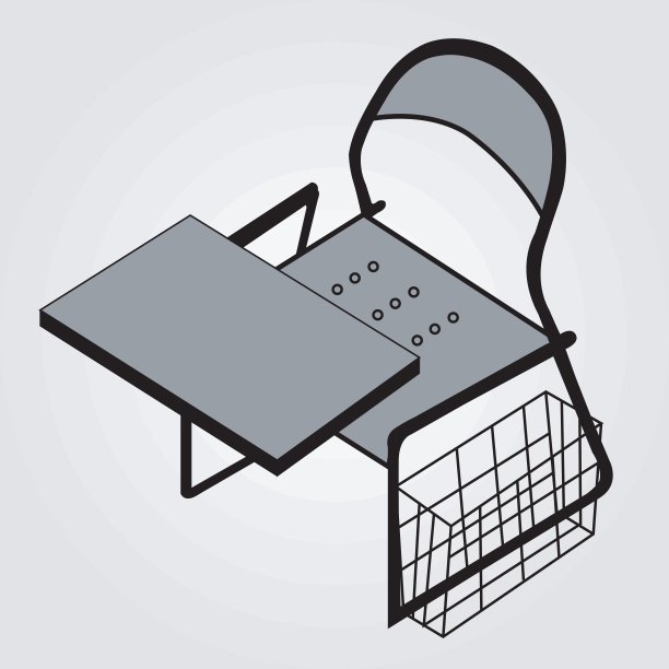 由设计师或建筑师使用的制图桌的3d视图图片下载