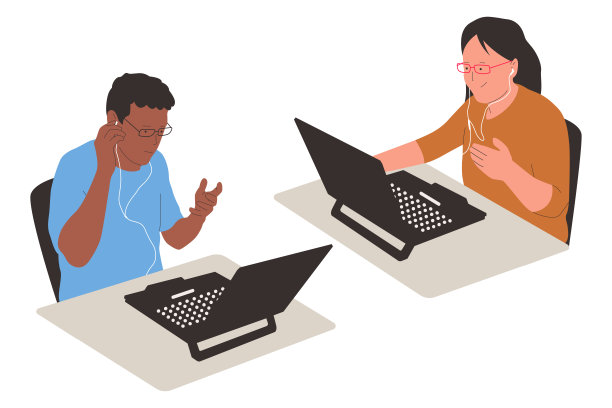 在线教学矢量卡通插图。图片下载