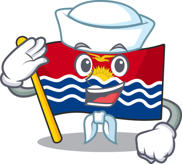 一个图标旗基里巴斯卷轴水手卡通图片下载