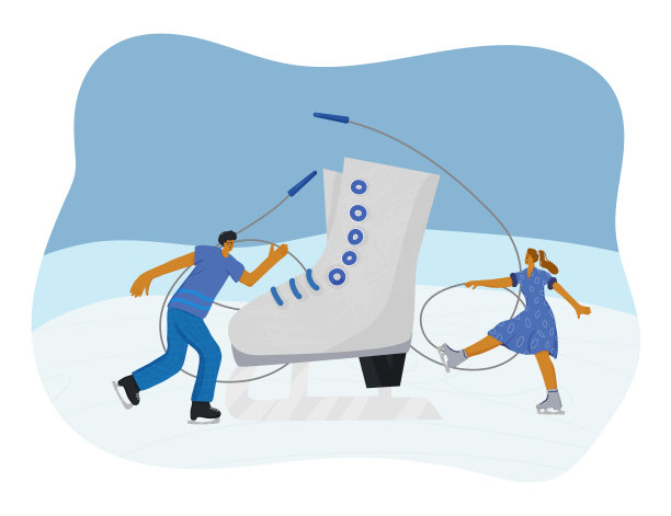 花样滑冰鞋的概念。冰场景向量。图片下载