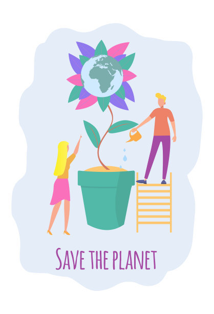 世界环境日。6月5日。地球污染，全球变暖，温室气体排放。拯救地球。五彩缤纷的矢量插图。图片下载