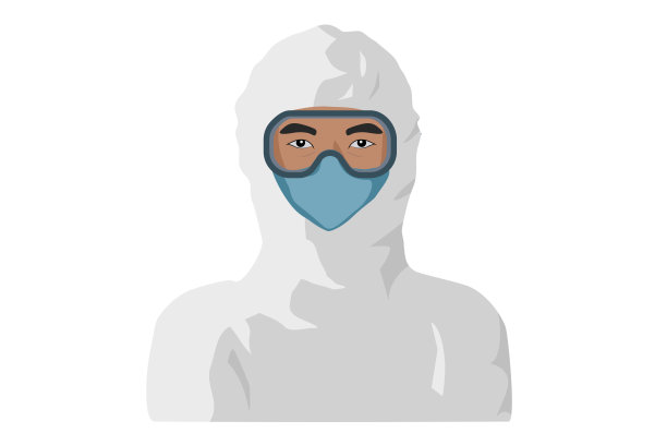 亚洲医生身穿全套防护装备肖像。图片下载