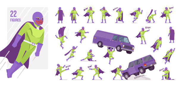 身穿鲜艳服装的男性超级英雄图片下载