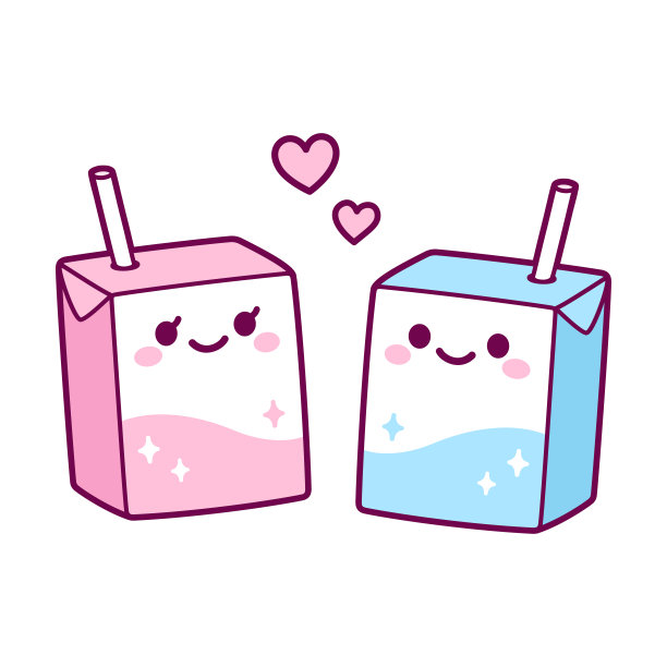 卡哇伊牛奶盒夫妇图片下载