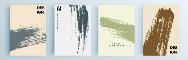 现代抽象封面集，最小封面设计。彩色几何背景，矢量插图。图片下载