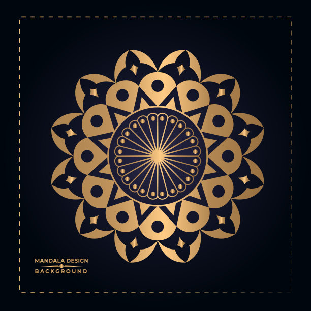 金色令人敬畏的曼荼罗背景设计图片下载