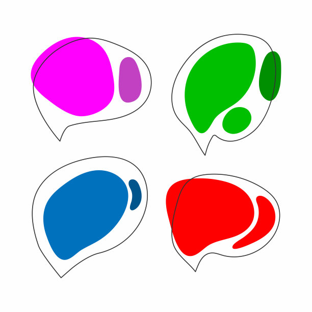 具有抽象形状的语音气泡的集合。彩色的矢量插图。图片下载