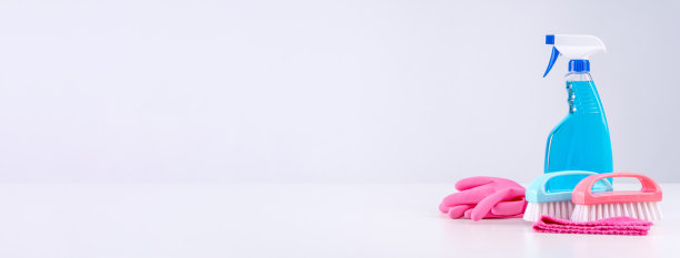 清洁产品工具设备，家政概念，专业清洁服务，家务用具用品，复印空间，关门。图片下载