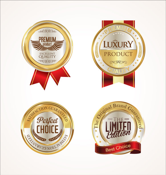 奢华的金色复古徽章收藏图片下载