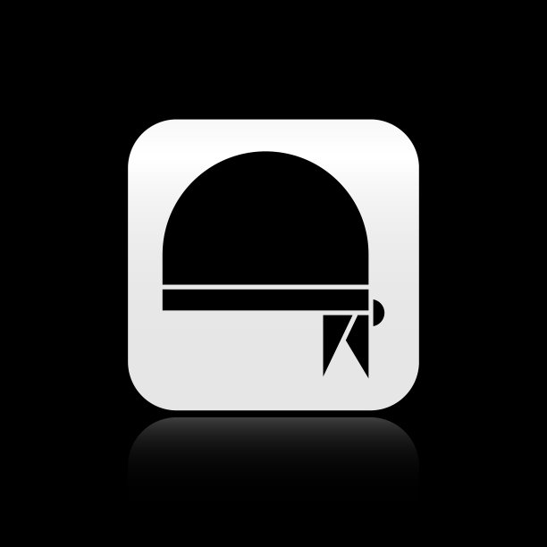 黑色海盗头巾头像孤立图片下载