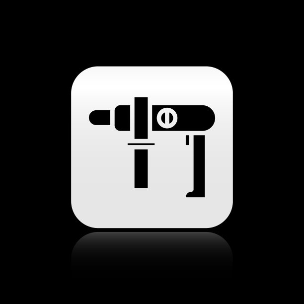 黑色电钻图标隔离上图片下载