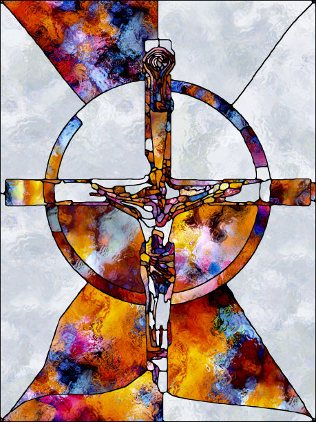 人工彩色玻璃图片下载