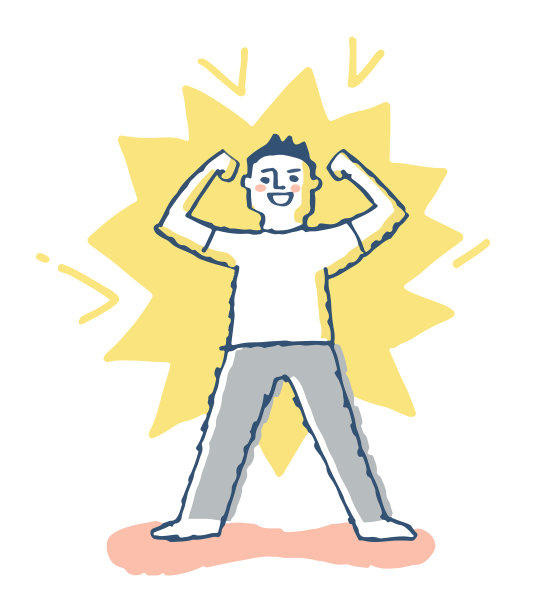 一个快乐的男人做着勇敢的姿势图片下载