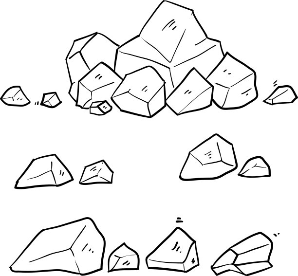 涂鸦石孤立在白色的背景图片下载