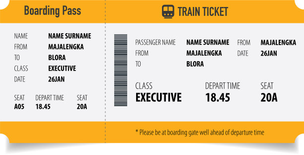 创意火车票概念设计现代列车图片下载