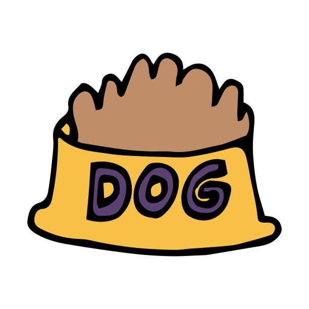 卡通涂鸦线性狗粮碗孤立在白色的背景。矢量插图。图片下载