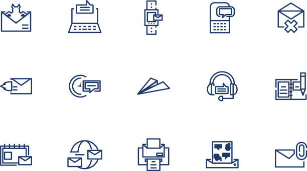 孤立消息图标集设计图片下载