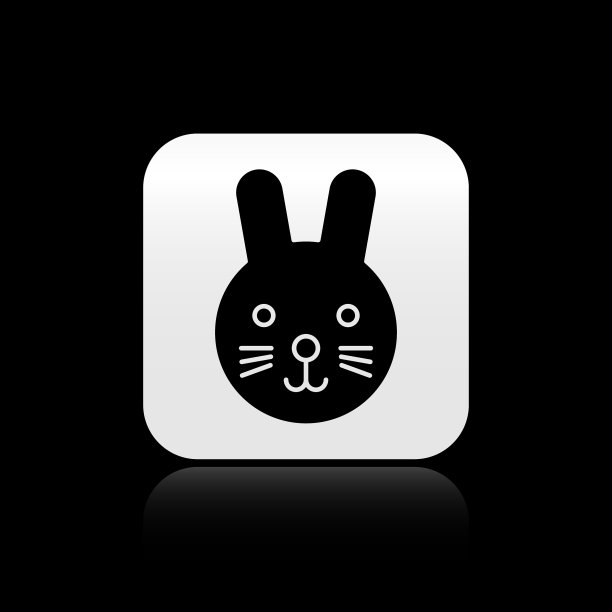 黑兔星座图标孤立在黑色上图片下载