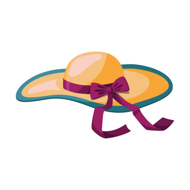 可爱的手绘太阳帽素材图片