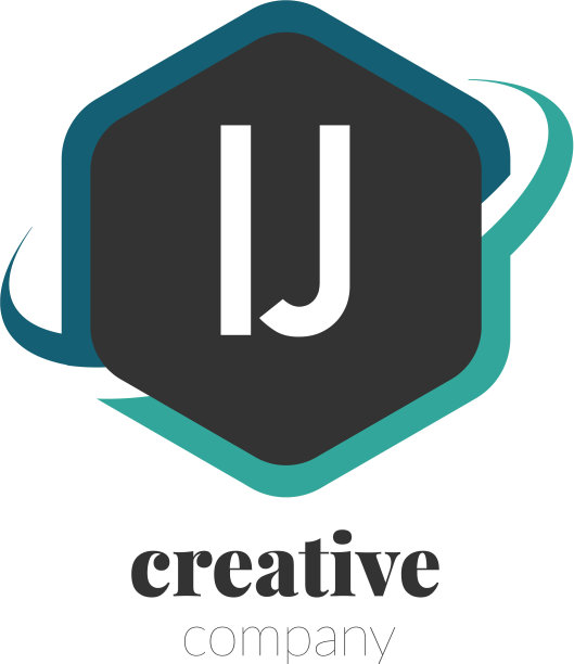 首字母ij创意六角形设计标志图片下载