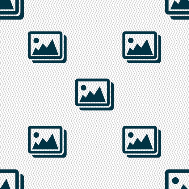 图像，jpeg，照片图标标志。无缝图案与几何纹理。向量图片下载