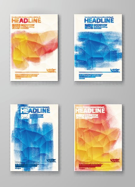 多色模糊背景的小册子。图片下载