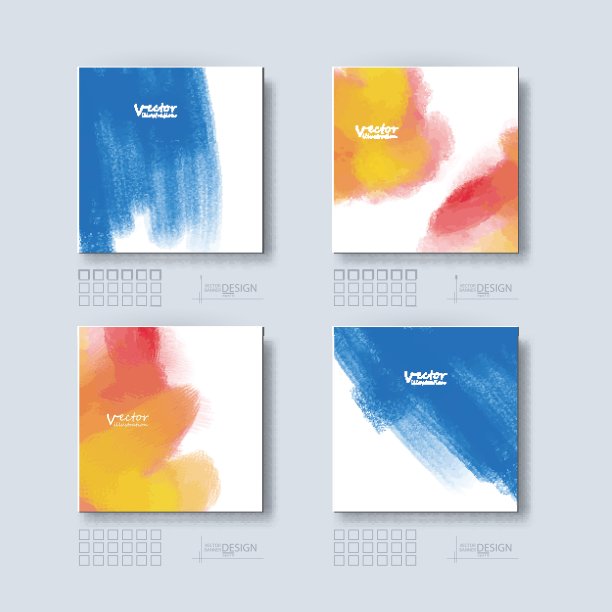 多色模糊背景的小册子。图片下载