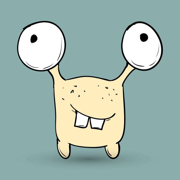 有趣的怪物。适合儿童故事和童话故事。向量图片下载