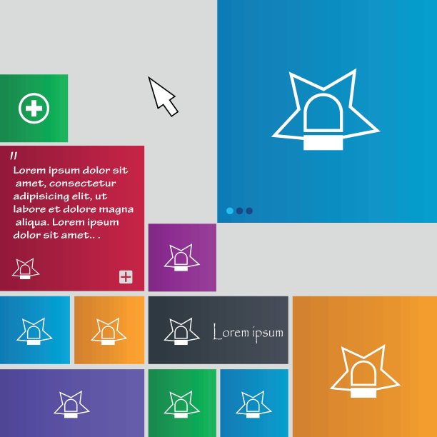 警察单一图标标志。按钮。现代界面网站按钮与光标指针。向量图片下载