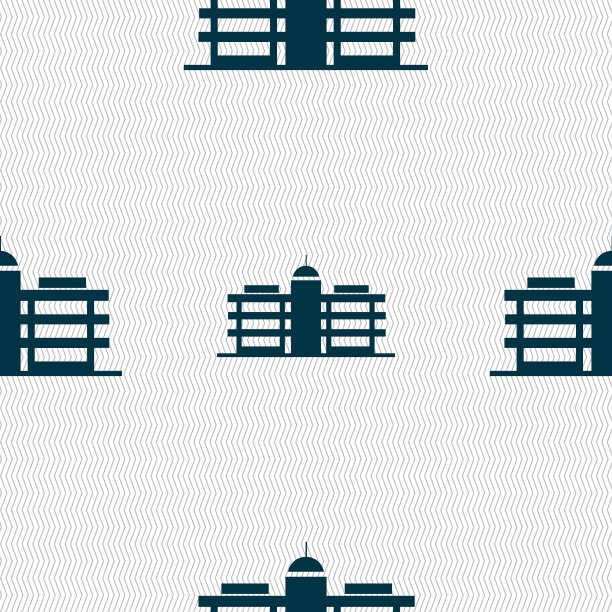 商务中心图标标志。无缝图案与几何纹理。向量图片下载