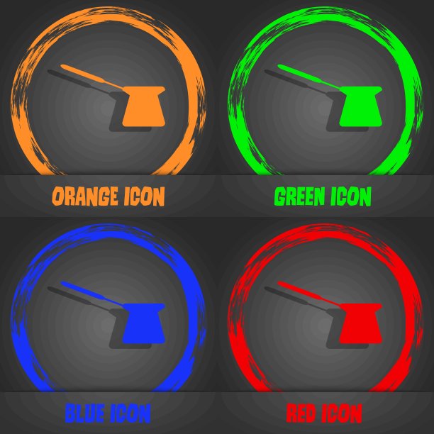 土耳其咖啡图标。时尚的现代风格。橙色，绿色，蓝色，红色的图案。向量图片下载