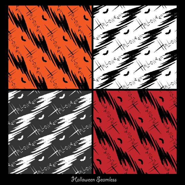 万圣节无缝矢量集图片下载