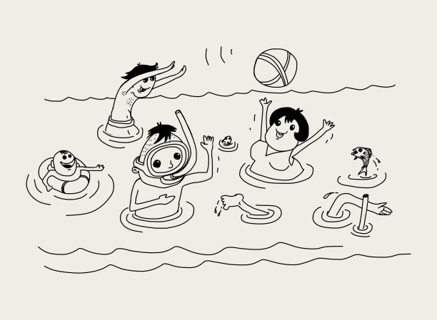 暑假假期海上涂鸦画画图片下载