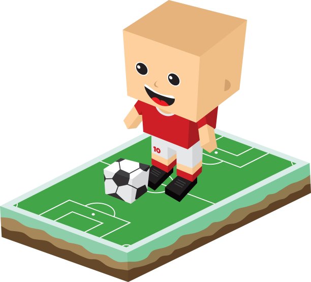 卡通的足球运动员图片下载