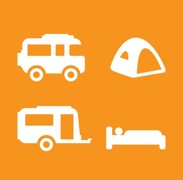 露营和大篷车图标集图片下载