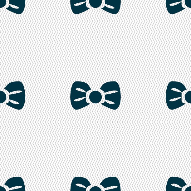 蝴蝶结标志。无缝图案与几何纹理。向量图片下载