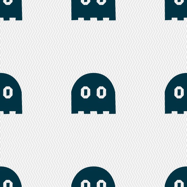 鬼图标符号。无缝图案与几何纹理。向量图片下载