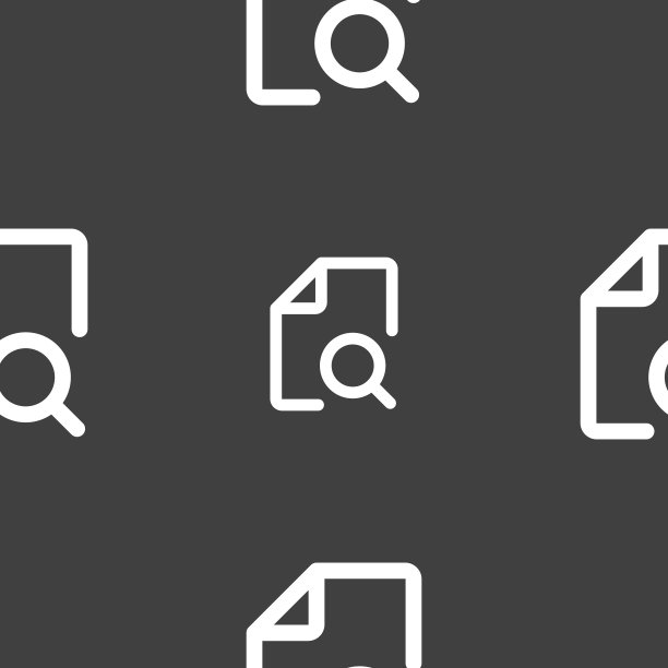 搜索文档图标标志。灰色背景上的无缝模式。向量图片下载