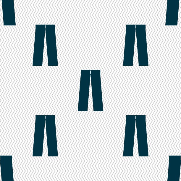 裤子图标符号。无缝图案与几何纹理。向量图片下载