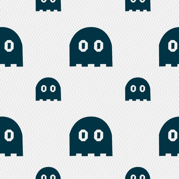 鬼图标符号。无缝图案与几何纹理。向量图片下载